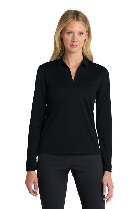 Nike Women's Dri-FIT Micro Pique 2.0 Long Sleeve Polo NKDC2105 Black