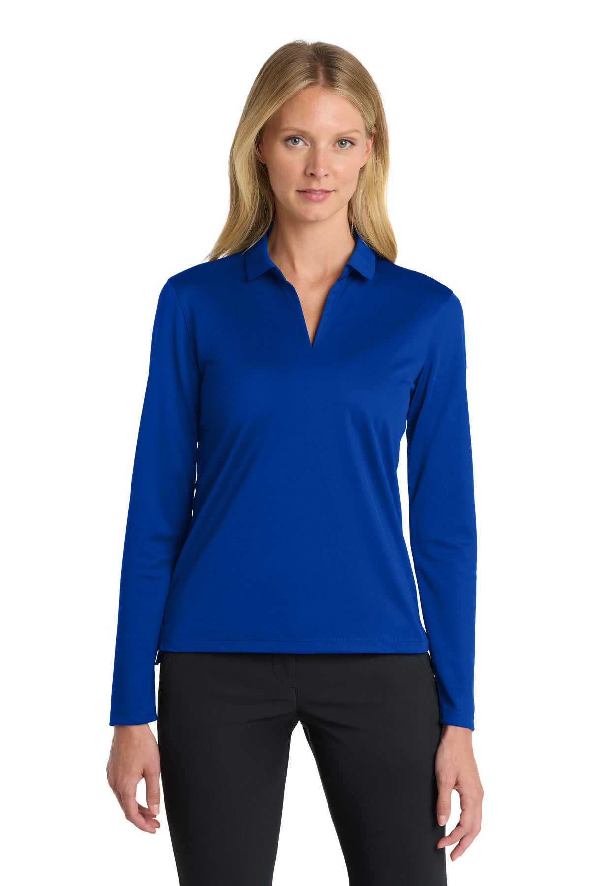 Nike Women's Dri-FIT Micro Pique 2.0 Long Sleeve Polo NKDC2105 Game Royal