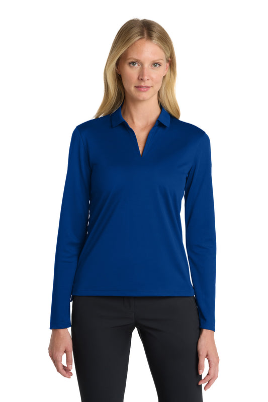 Nike Women's Dri-FIT Micro Pique 2.0 Long Sleeve Polo NKDC2105 Gym Blue