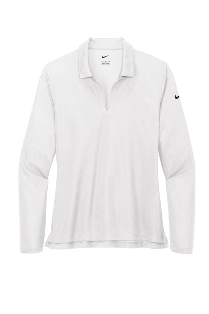 Nike Women's Dri-FIT Micro Pique 2.0 Long Sleeve Polo NKDC2105 White