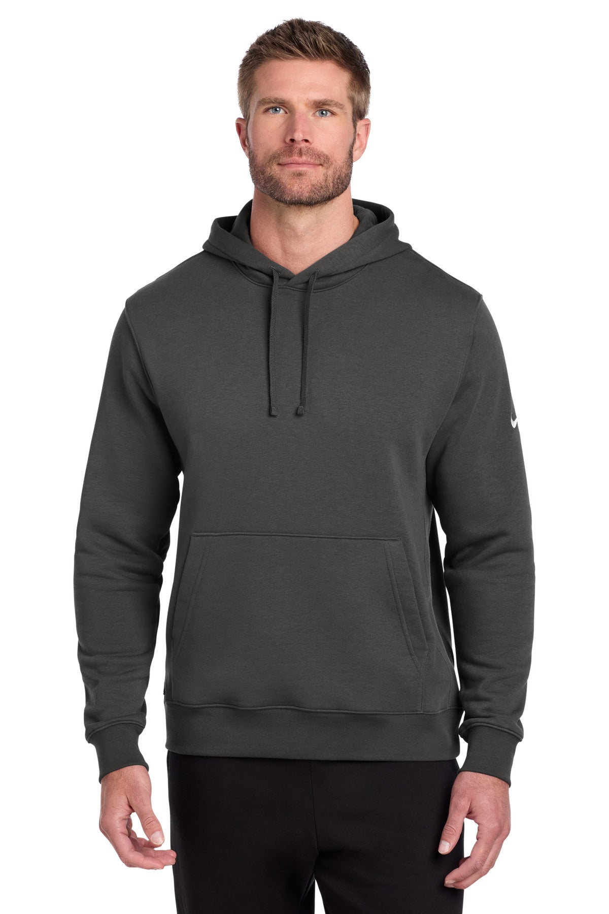 Nike Club Fleece Sleeve Swoosh Pullover Hoodie NKDR1499 Anthracite