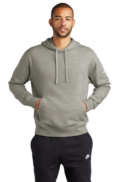 Nike Club Fleece Sleeve Swoosh Pullover Hoodie NKDR1499 Dark Grey Heather