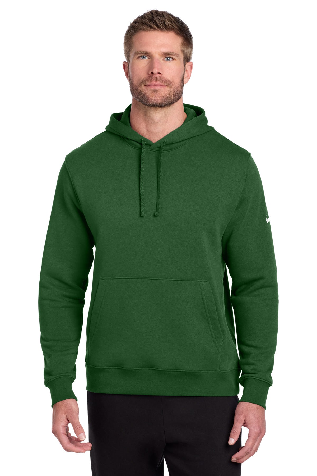 Nike Club Fleece Sleeve Swoosh Pullover Hoodie NKDR1499 Gorge Green