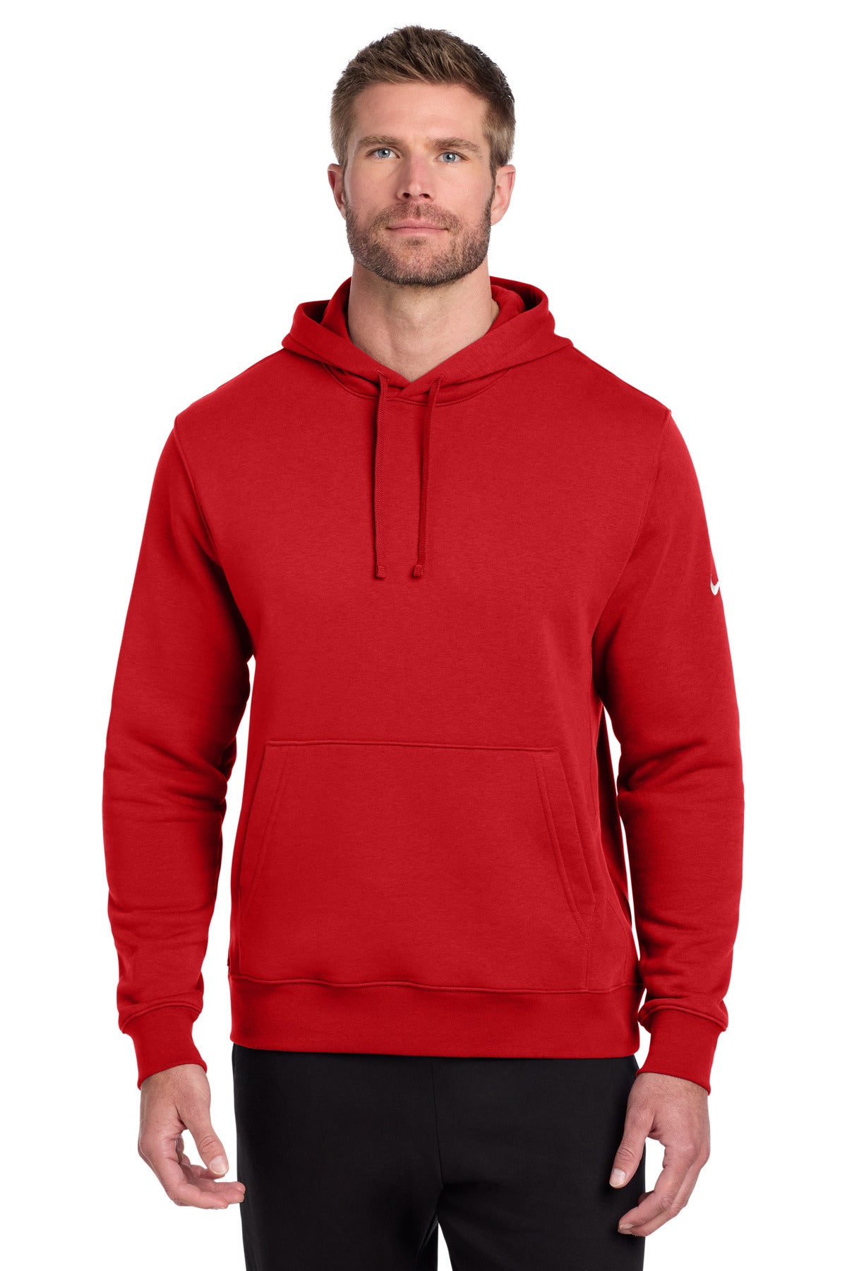 Nike Club Fleece Sleeve Swoosh Pullover Hoodie NKDR1499 University Red