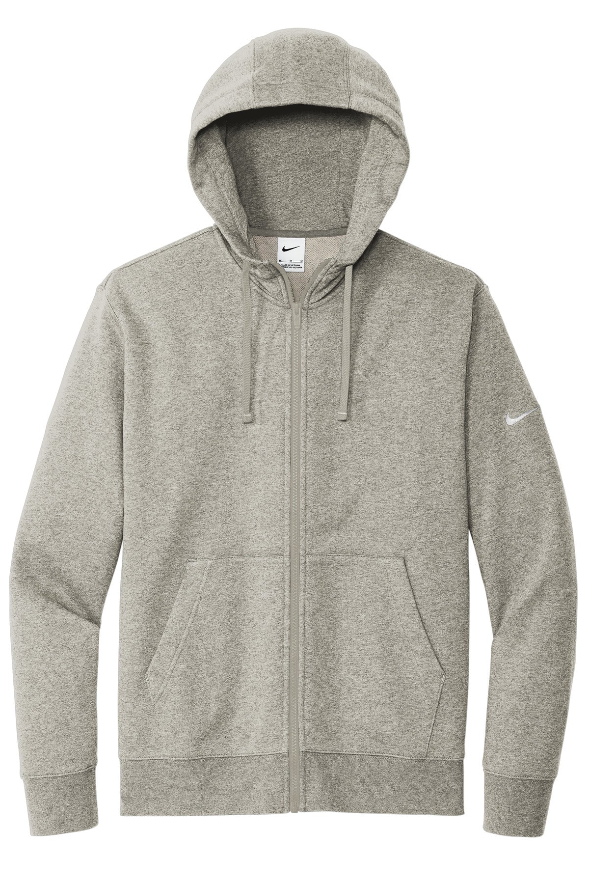 Nike Club Fleece Sleeve Swoosh Full-Zip Hoodie NKDR1513 Dark Grey Heather