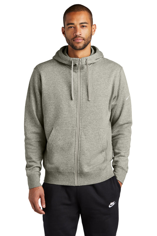 Nike Club Fleece Sleeve Swoosh Full-Zip Hoodie NKDR1513 Dark Grey Heather