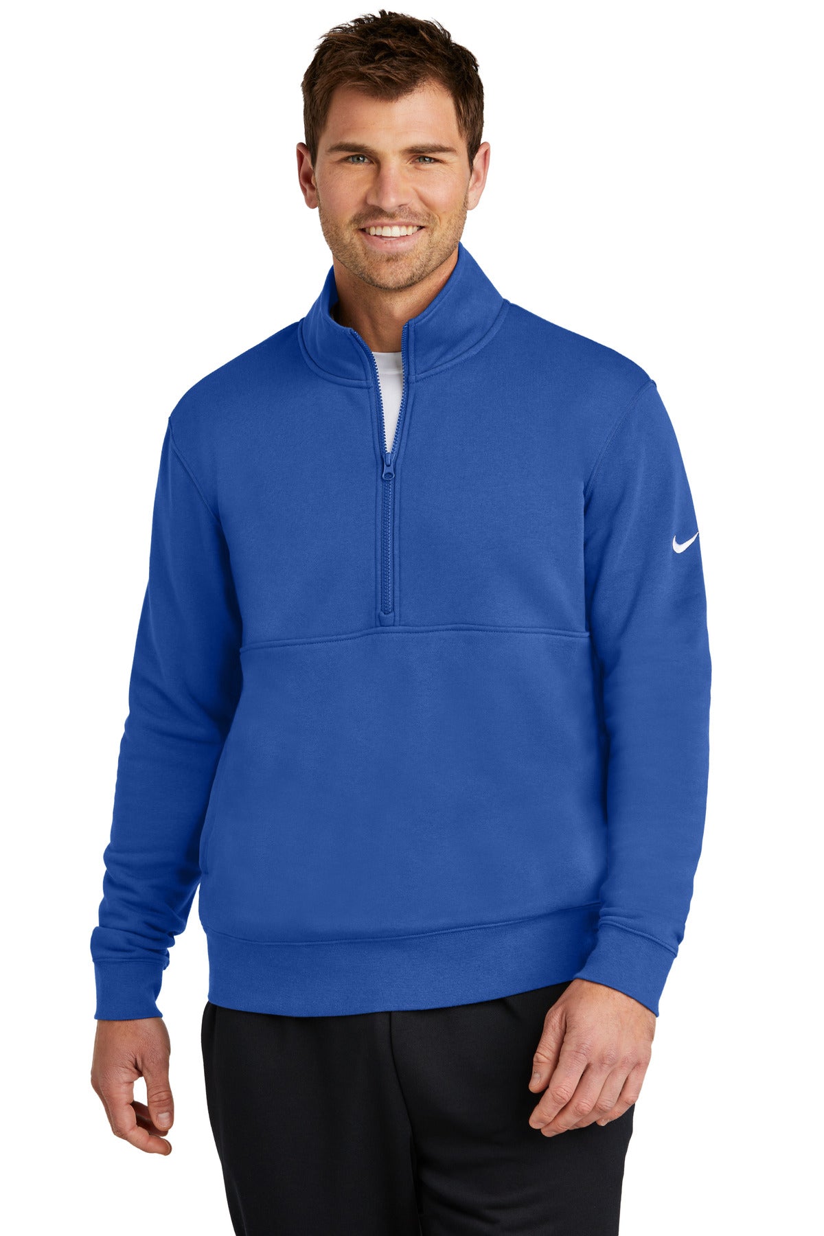 Nike Club Fleece Sleeve Swoosh 1/2-Zip NKDX6718 Game Royal