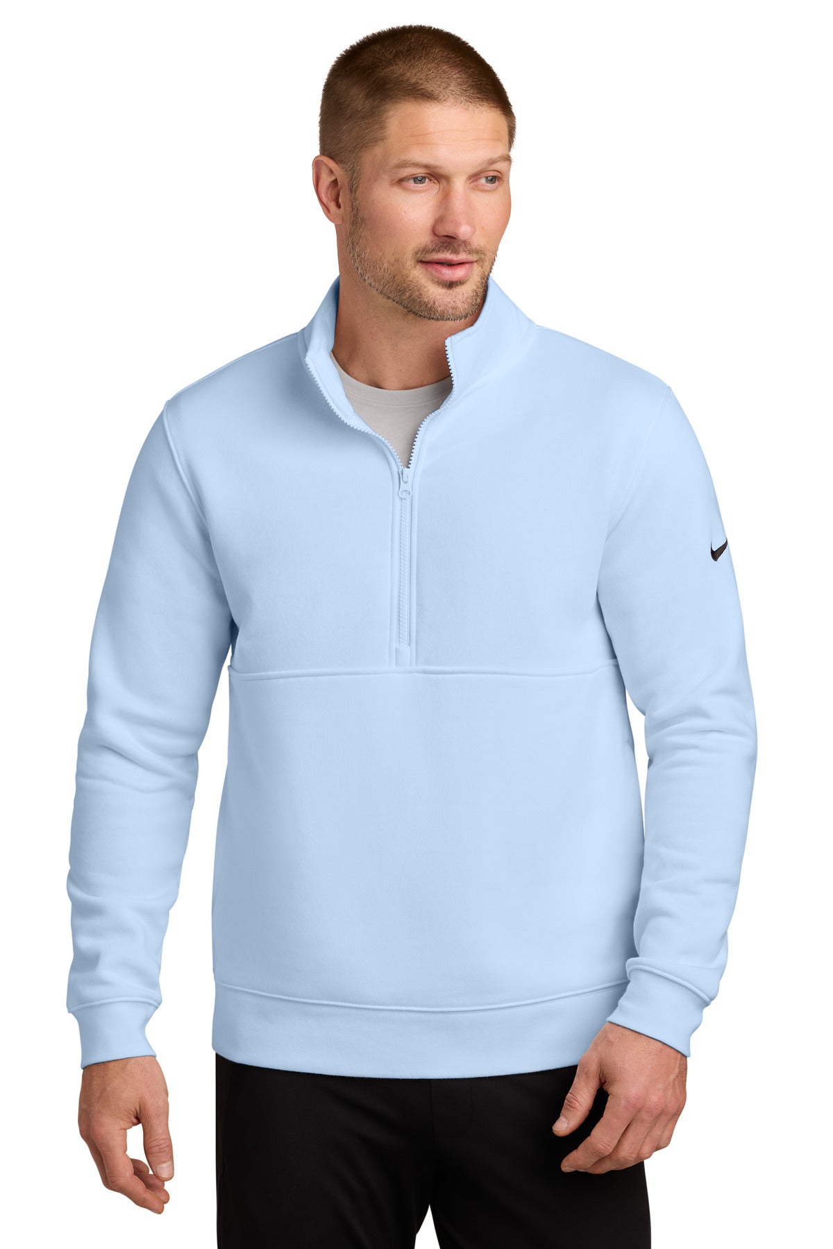 Nike Club Fleece Sleeve Swoosh 1/2-Zip NKDX6718 Hydrogen Blue