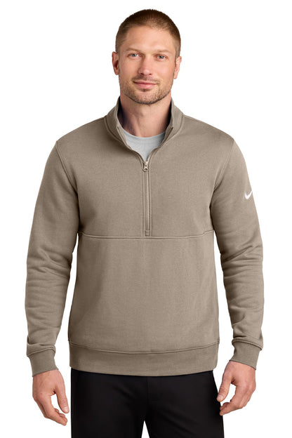 Nike Club Fleece Sleeve Swoosh 1/2-Zip NKDX6718 Khaki