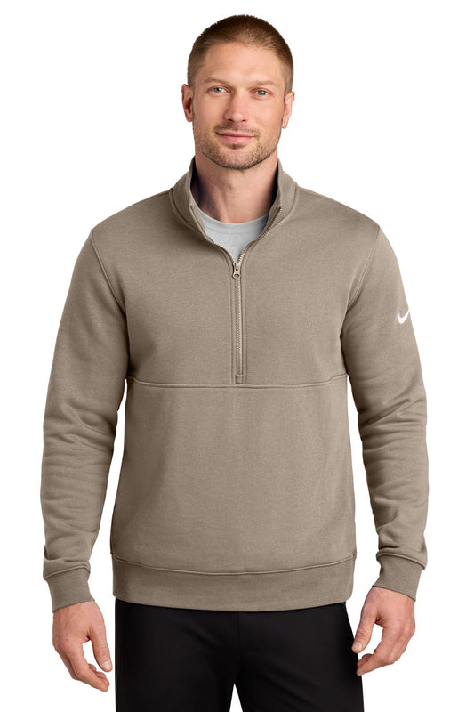 Nike Club Fleece Sleeve Swoosh 1/2-Zip NKDX6718 Khaki