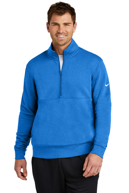 Nike Club Fleece Sleeve Swoosh 1/2-Zip NKDX6718 Light Game Royal Heather