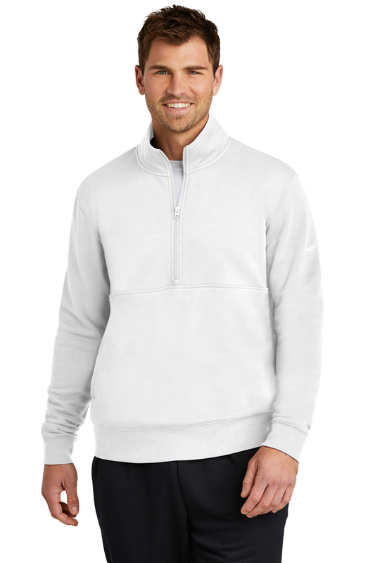 Nike Club Fleece Sleeve Swoosh 1/2-Zip NKDX6718 White