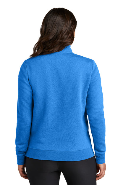 Nike Women's Club Fleece Sleeve Swoosh 1/2-Zip NKDX6720 Light Game Royal Heather