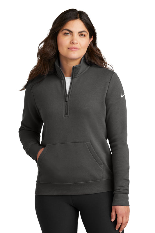 Nike Women's Club Fleece Sleeve Swoosh 1/2-Zip NKDX6720 Anthracite