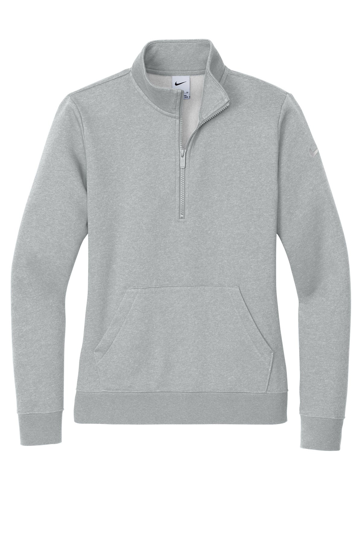 Nike Women's Club Fleece Sleeve Swoosh 1/2-Zip NKDX6720 Dark Grey Heather