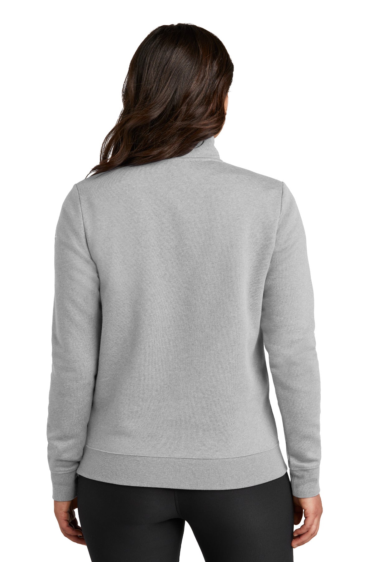 Cleveland Clinic Nike Women's Club Fleece Sleeve Swoosh 1/2-Zip NKDX6720 Dark Grey Heather