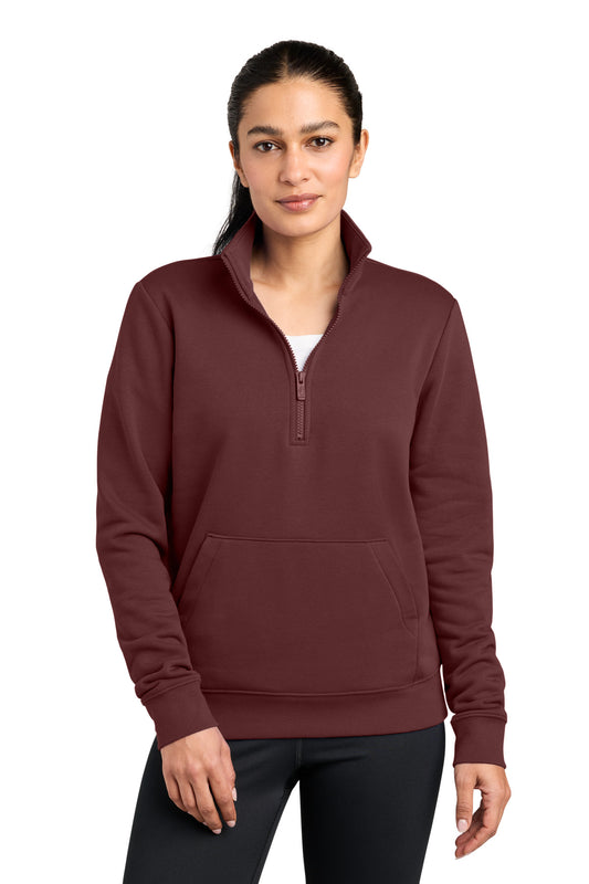 Nike Women's Club Fleece Sleeve Swoosh 1/2-Zip NKDX6720 Dark Team Red