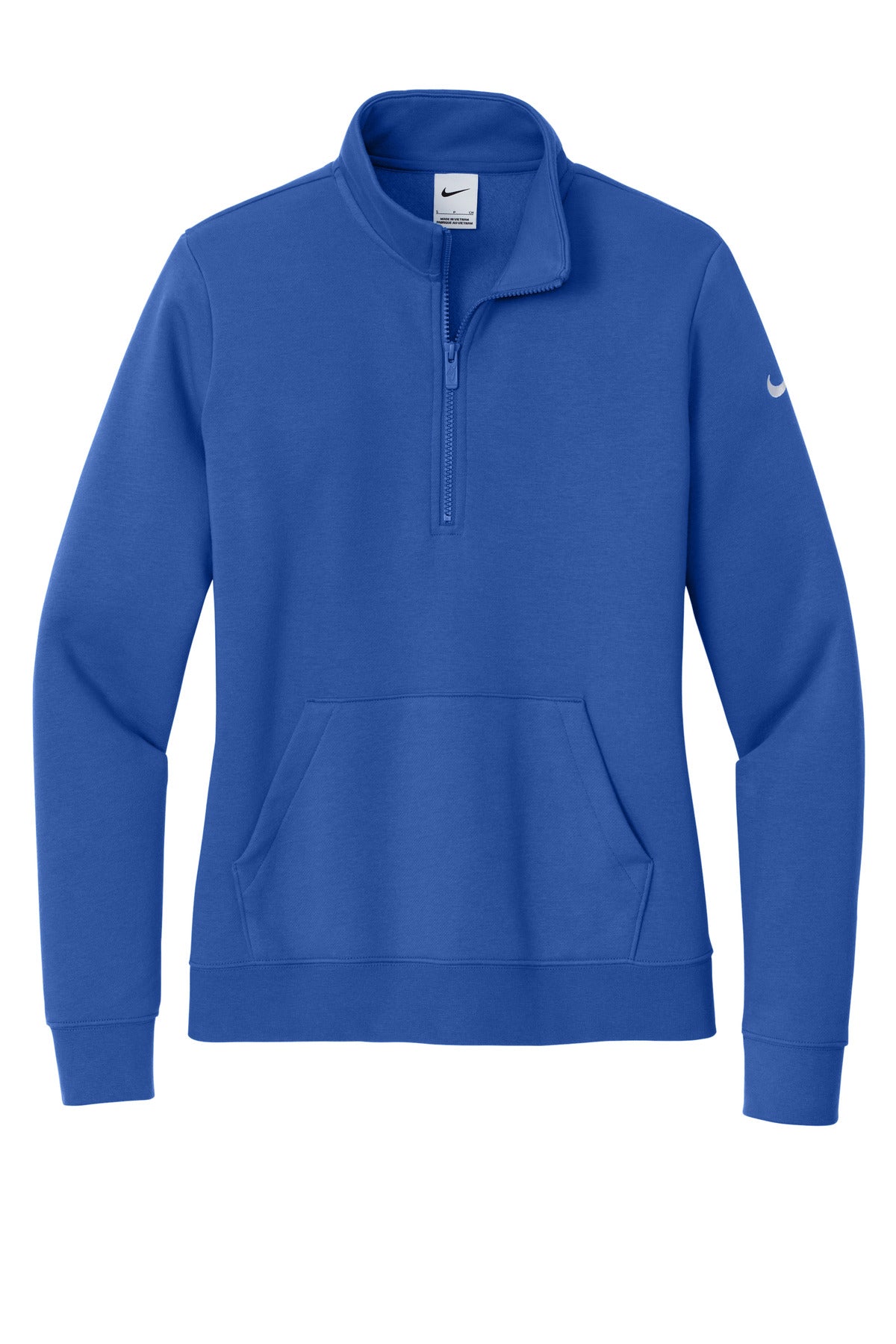 Nike Women's Club Fleece Sleeve Swoosh 1/2-Zip NKDX6720 Game Royal
