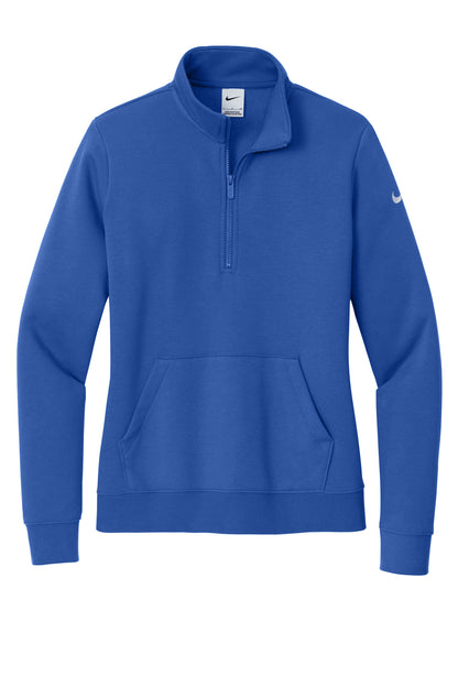 Nike Women's Club Fleece Sleeve Swoosh 1/2-Zip NKDX6720 Game Royal