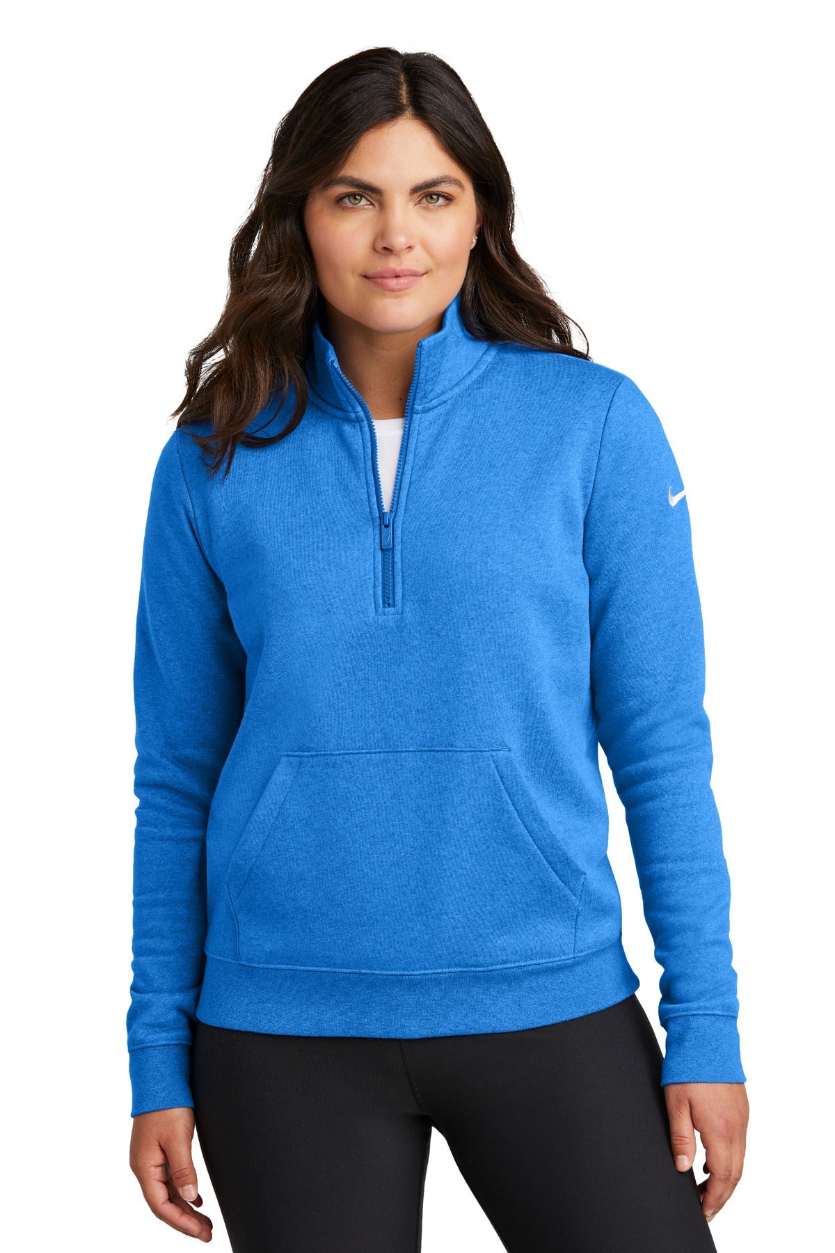 Cleveland Clinic Nike Women's Club Fleece Sleeve Swoosh 1/2-Zip NKDX6720 Light Game Royal Heather