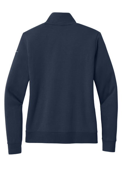 Nike Women's Club Fleece Sleeve Swoosh 1/2-Zip NKDX6720 Midnight Navy