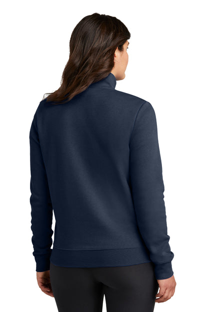 Nike Women's Club Fleece Sleeve Swoosh 1/2-Zip NKDX6720 Midnight Navy