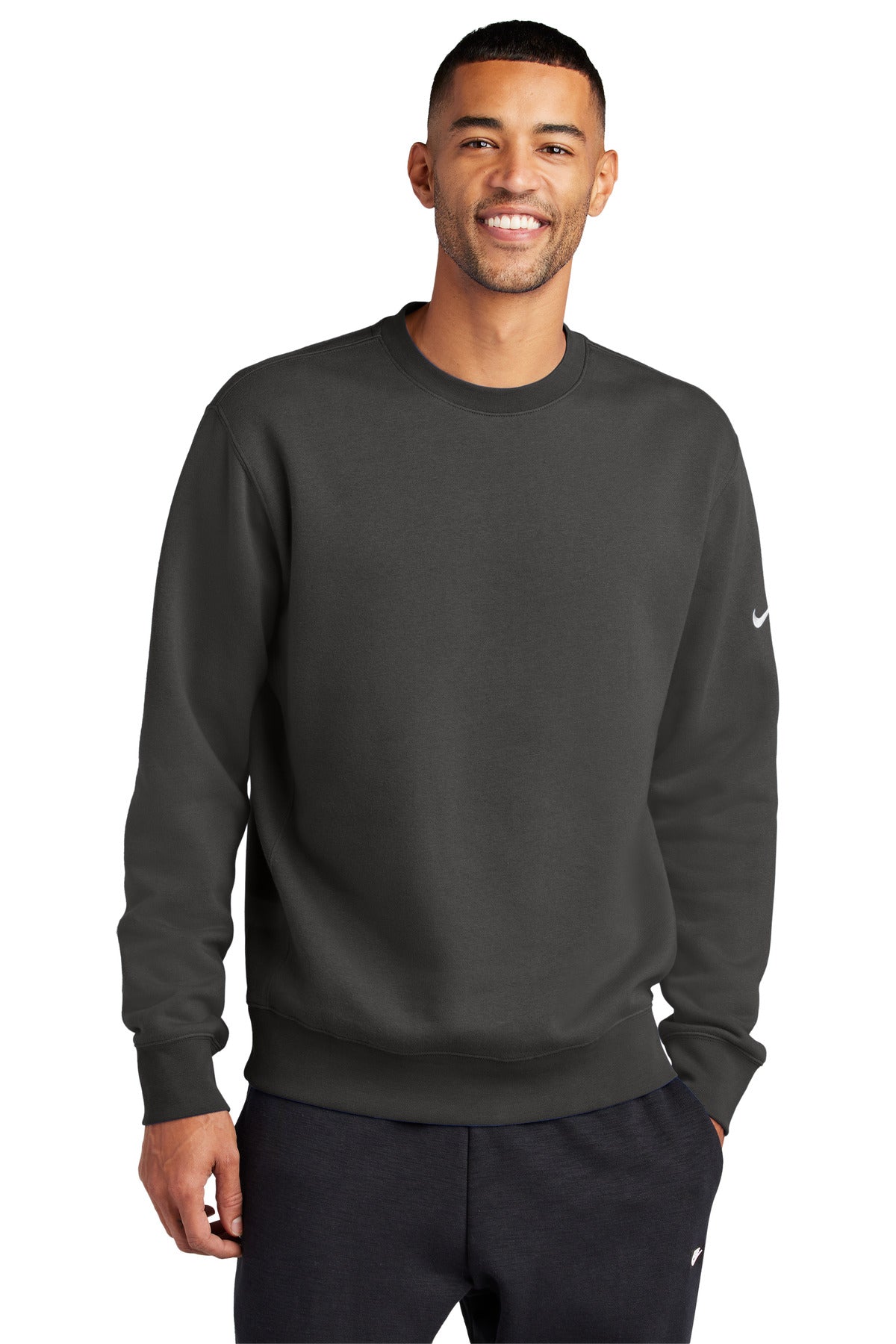 Nike Club Fleece Sleeve Swoosh Crew NKFD9863 Anthracite