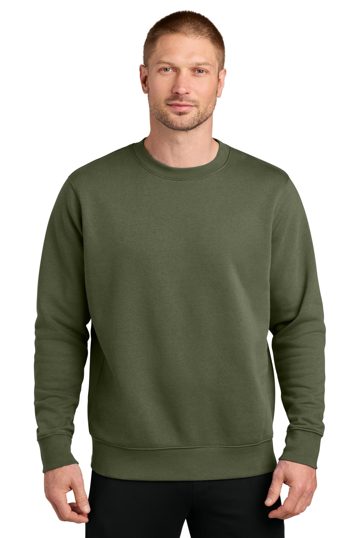Nike Club Fleece Sleeve Swoosh Crew NKFD9863 Medium Olive