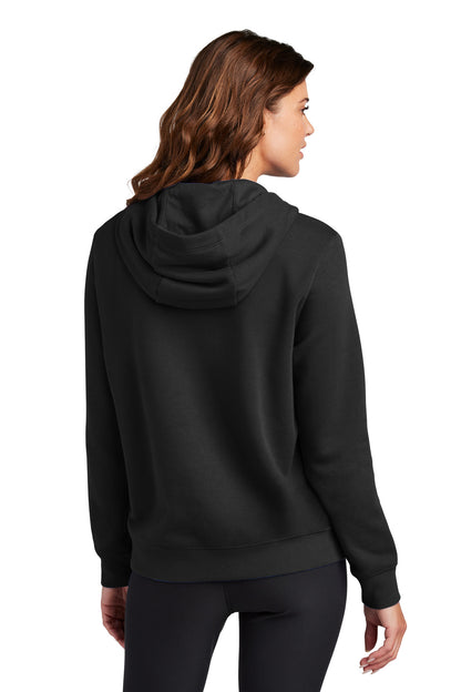Nike Women's Club Fleece Sleeve Swoosh Pullover Hoodie NKFD9889 Black