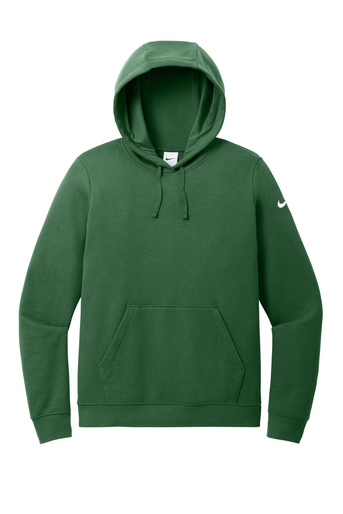 Nike Women's Club Fleece Sleeve Swoosh Pullover Hoodie NKFD9889 Gorge Green