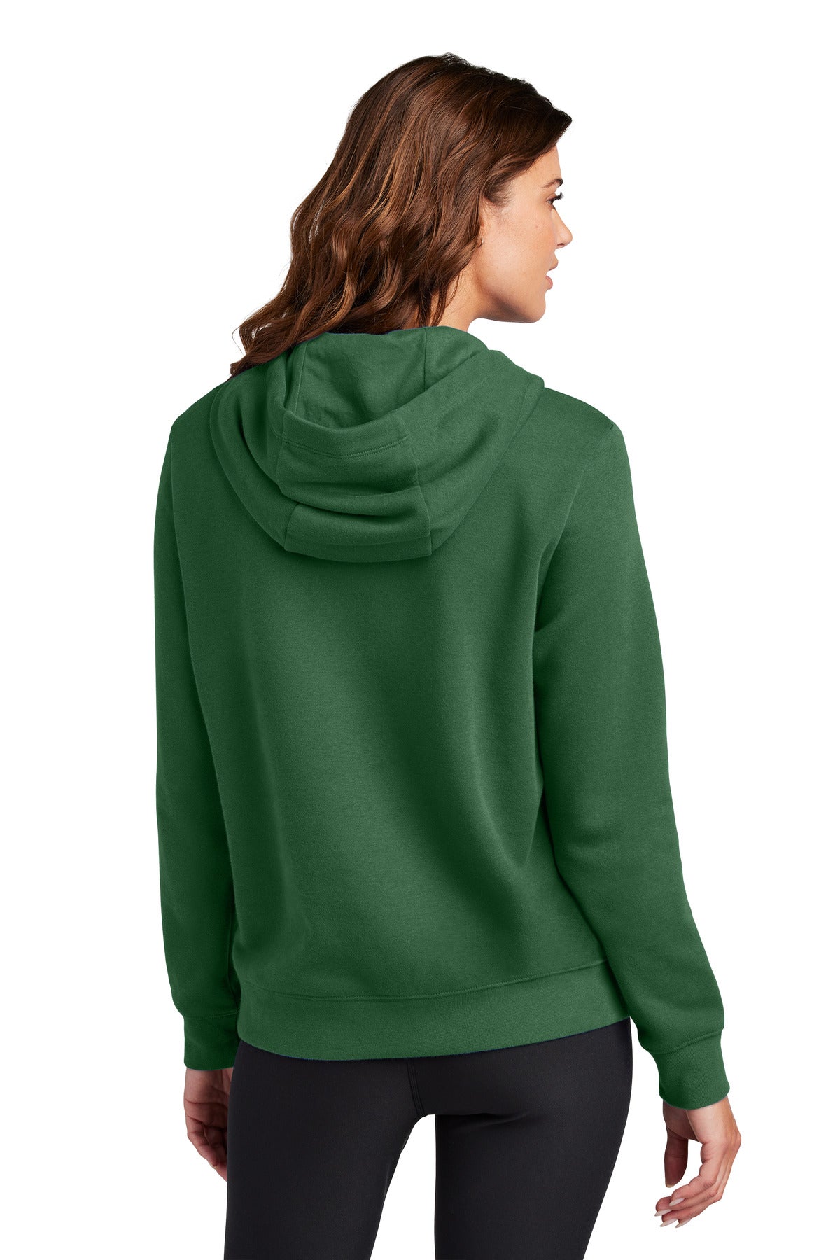 Nike Women's Club Fleece Sleeve Swoosh Pullover Hoodie NKFD9889 Gorge Green