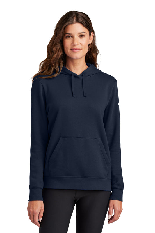 Nike Women's Club Fleece Sleeve Swoosh Pullover Hoodie NKFD9889 Midnight Navy