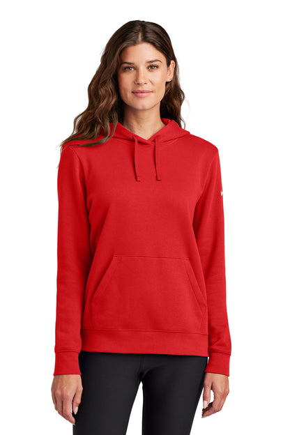 Nike Women's Club Fleece Sleeve Swoosh Pullover Hoodie NKFD9889 University Red