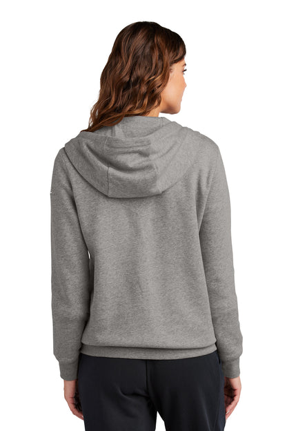 Nike Women's Club Fleece Sleeve Swoosh Full-Zip Hoodie NKFD9890 Charcoal Heather