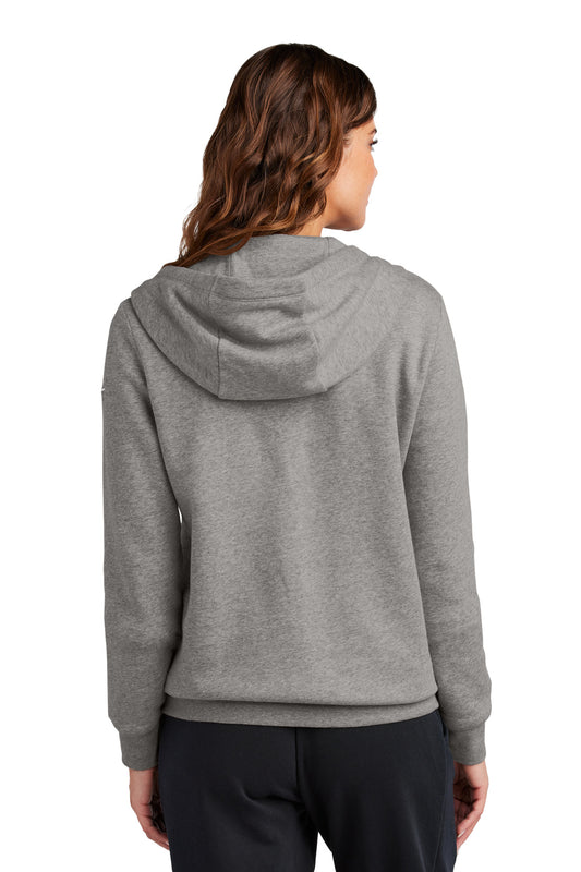 Nike Women's Club Fleece Sleeve Swoosh Full-Zip Hoodie NKFD9890 Charcoal Heather