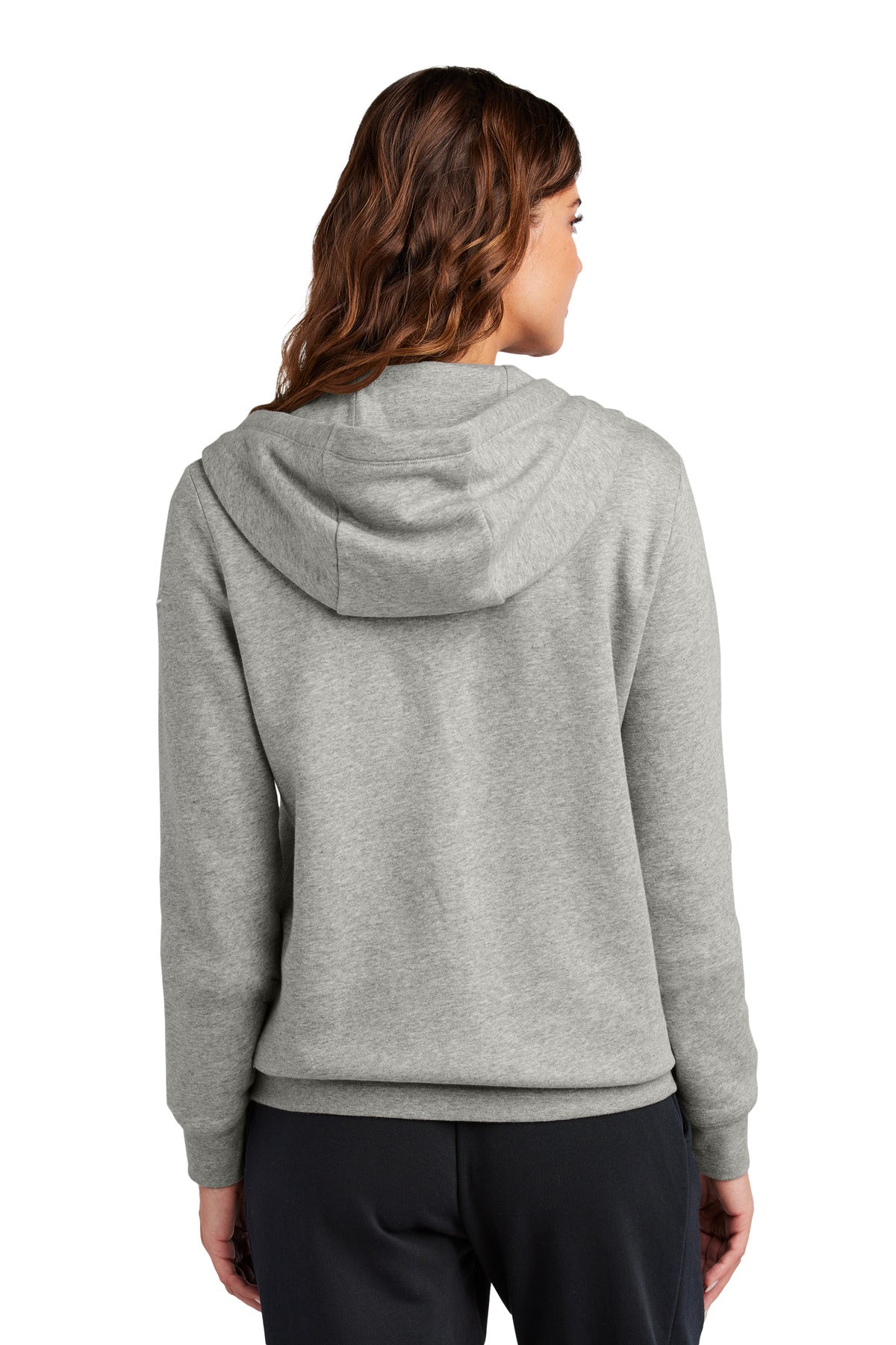Nike Women's Club Fleece Sleeve Swoosh Full-Zip Hoodie NKFD9890 Dark Grey Heather