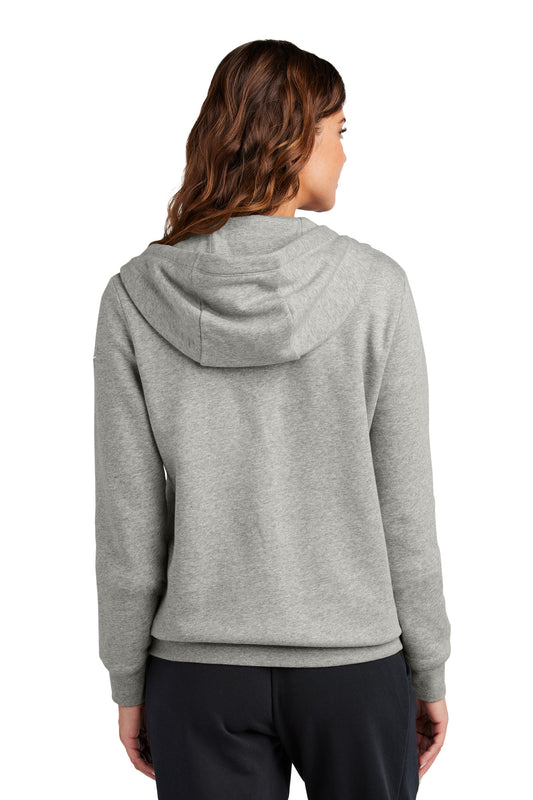 Nike Women's Club Fleece Sleeve Swoosh Full-Zip Hoodie NKFD9890 Dark Grey Heather