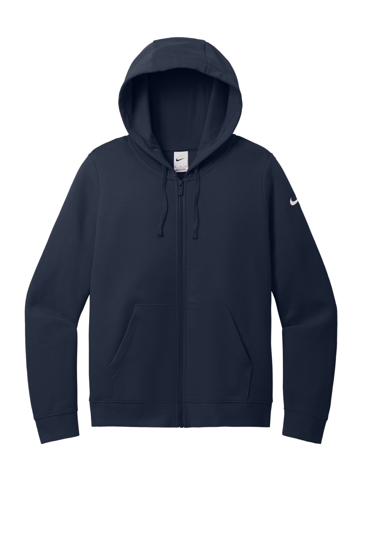 Nike Women's Club Fleece Sleeve Swoosh Full-Zip Hoodie NKFD9890 Midnight Navy