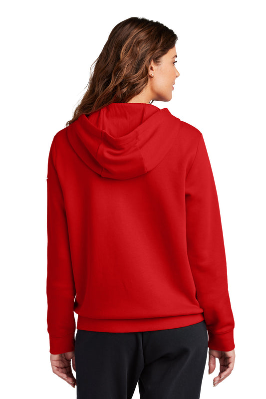 Nike Women's Club Fleece Sleeve Swoosh Full-Zip Hoodie NKFD9890 University Red
