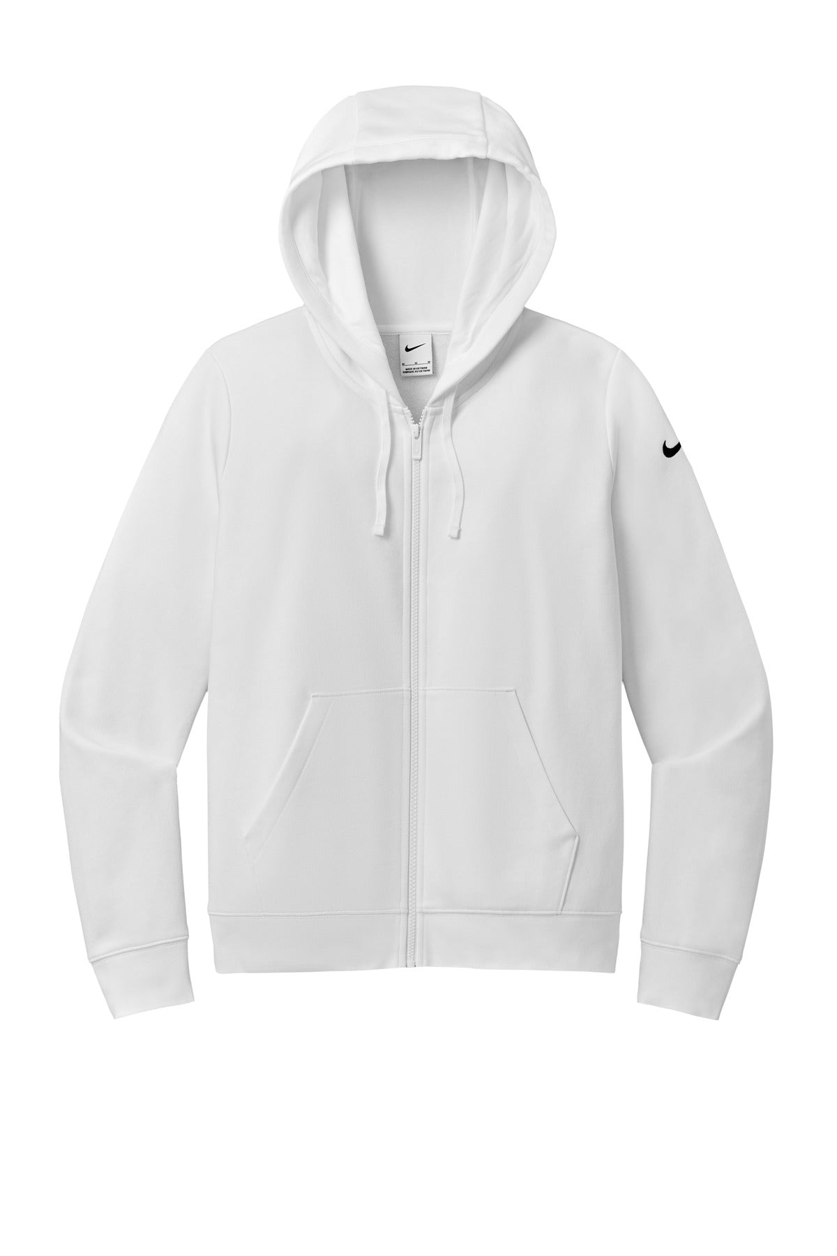 Nike Women's Club Fleece Sleeve Swoosh Full-Zip Hoodie NKFD9890 White