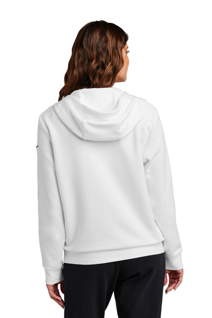 Nike Women's Club Fleece Sleeve Swoosh Full-Zip Hoodie NKFD9890 White
