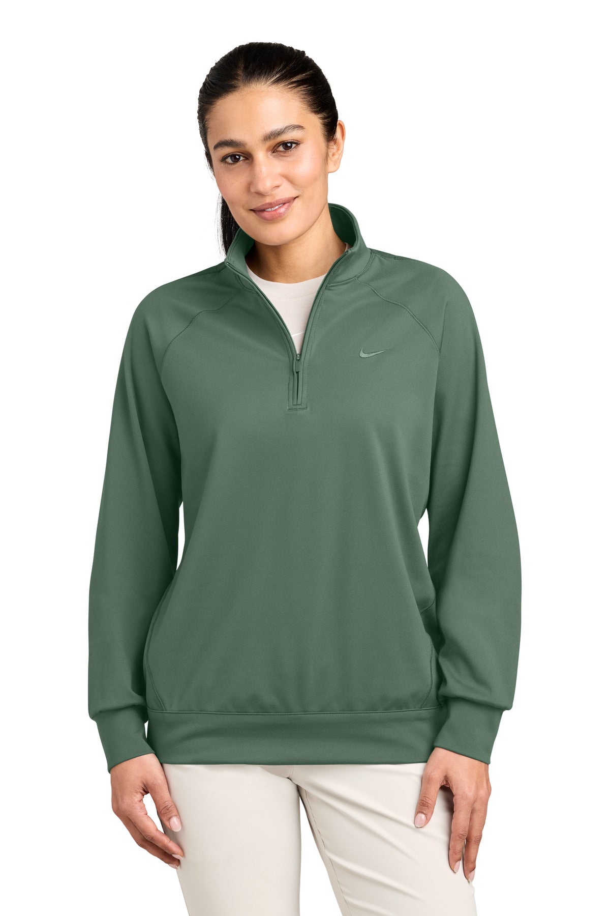 Nike Women's Dri-FIT Primary 1/4-Zip NKIO8129 Vintage Green