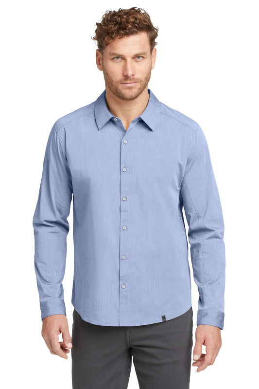 OGIO Commuter Woven Shirt OG1002 Metal Blue Heather