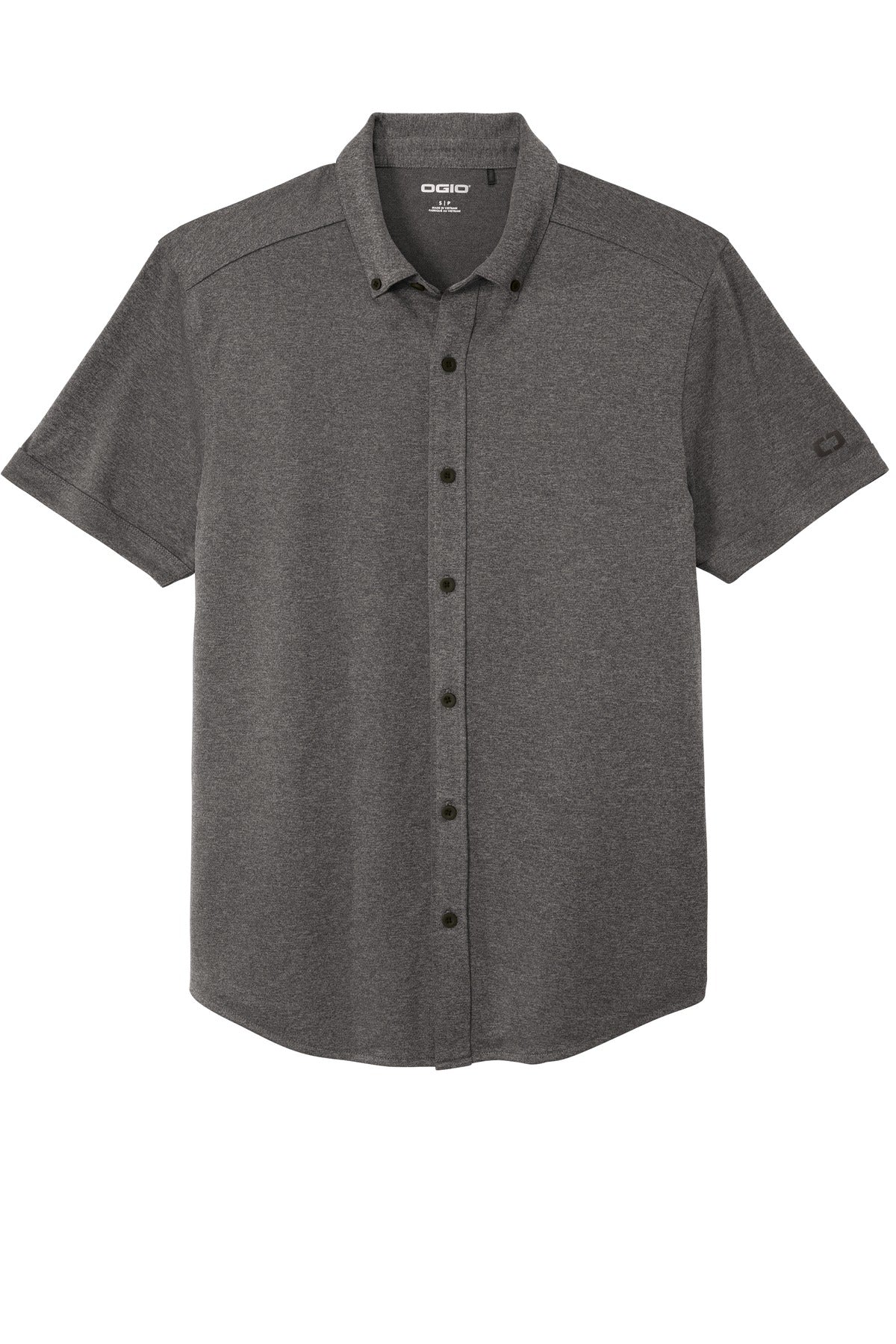 OGIO Gravitate Full-Button Polo OG141 Dark Heather Grey