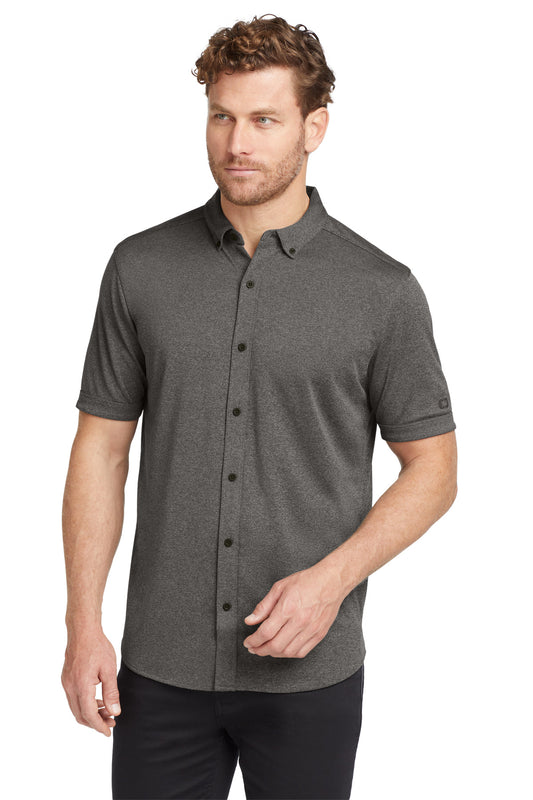 OGIO Gravitate Full-Button Polo OG141 Dark Heather Grey