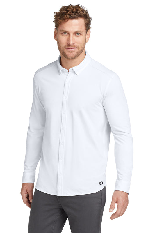 OGIO Code Stretch Long Sleeve Button-Up OG145 Bright White