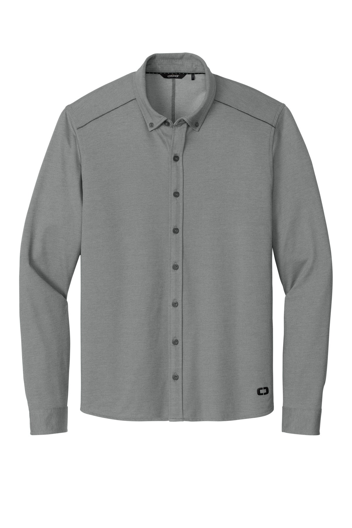 OGIO Code Stretch Long Sleeve Button-Up OG145 Tarmac Grey Heather
