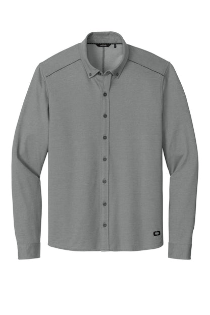 OGIO Code Stretch Long Sleeve Button-Up OG145 Tarmac Grey Heather