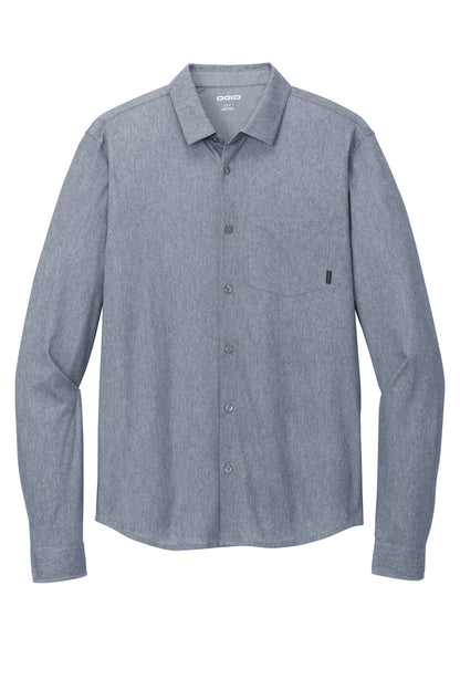 OGIO Extend Long Sleeve Button-Up OG161 Deep Blue Heather