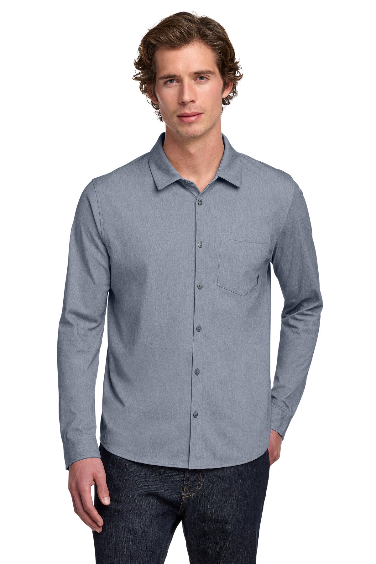 OGIO Extend Long Sleeve Button-Up OG161 Deep Blue Heather